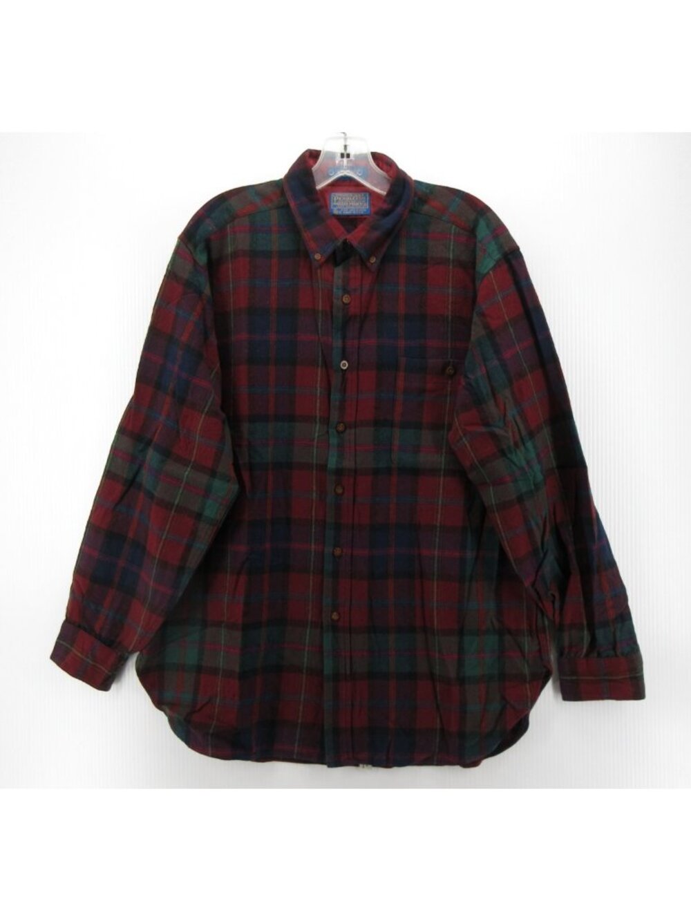 VINTAGE Pendleton Shirt Large Lobo Virgin Wool Tartan Plaid 80s 90s USA*